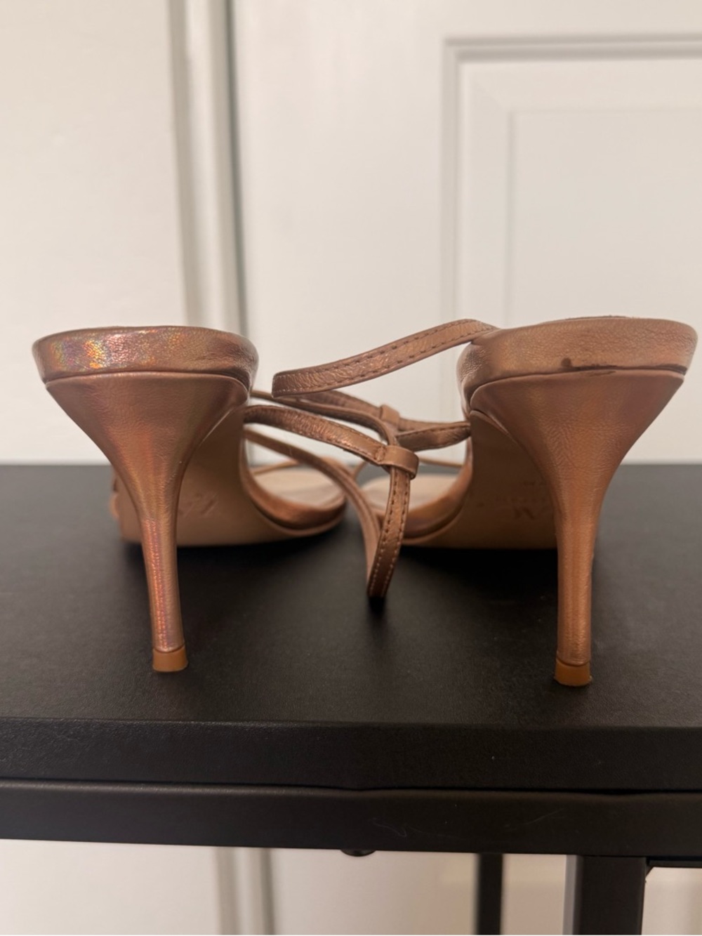 Zac Posen William Metallic Rose Gold Strappy Heeled Sandals - Picture 3 of 4